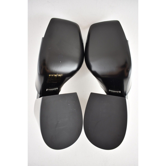 Gucci Lexi 105 Black Patent Horsebit Backless Sandal Mule Block Heel Pump 35 - Picture 12 of 12